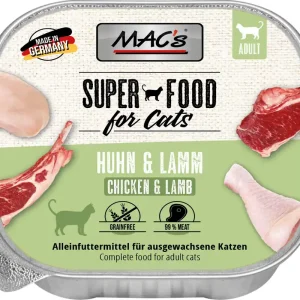 Sparpaket 32 x 100 g Mac's Adult Huhn & Lamm Katzen Nassfutter Markenware